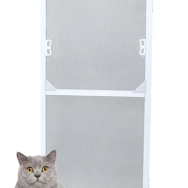 KEDİ Tüllü SABİT SÖK TAK Kapı (Max 90x210) Sinekliği Beyaz, Özel Ölçü Verebilirsin (Pabuçlu & Dıştan Takma)