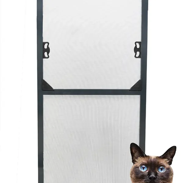 KEDİ Tüllü SABİT SÖK TAK Kapı (Max 90x210) Sinekliği Antrasit, Özel Ölçü Verebilirsin (Pabuçlu & Dıştan Takma)